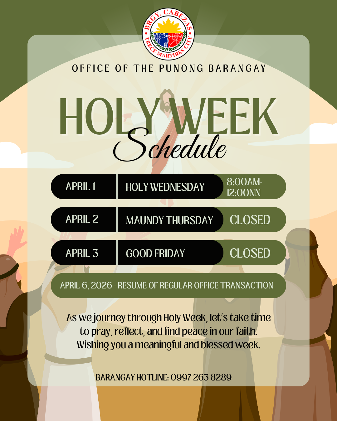 Holy Week 2026 Schedule